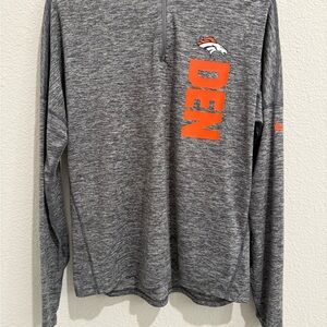Denver Broncos Zip Hoodie Nike Gray Dri-FIT Team Apparel Pullover